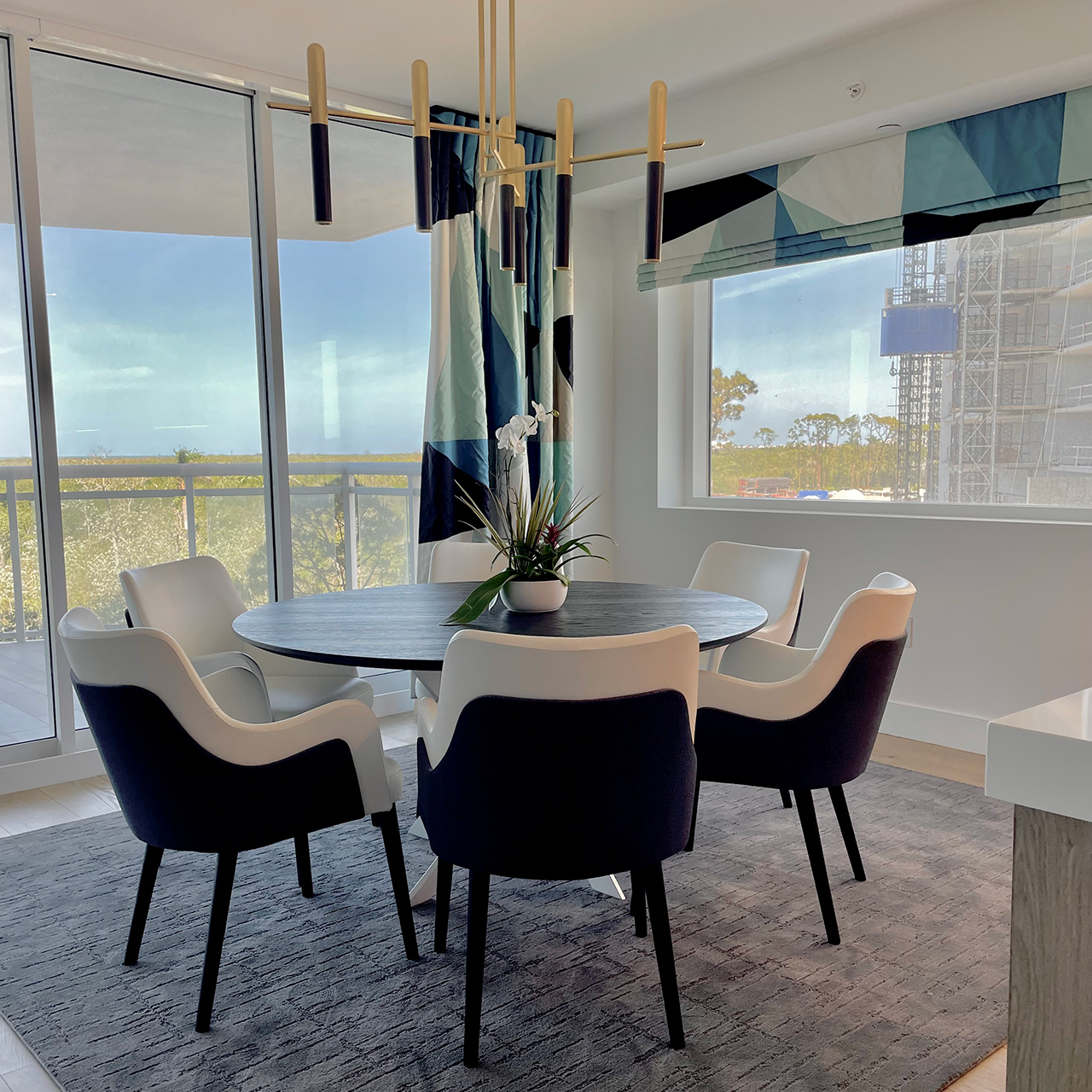 image of round table dining room interior design