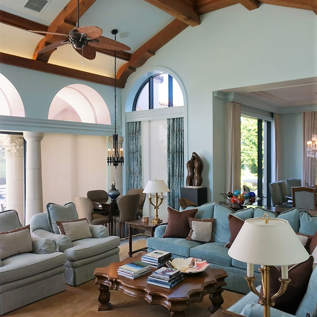 image of transitional living room interior design