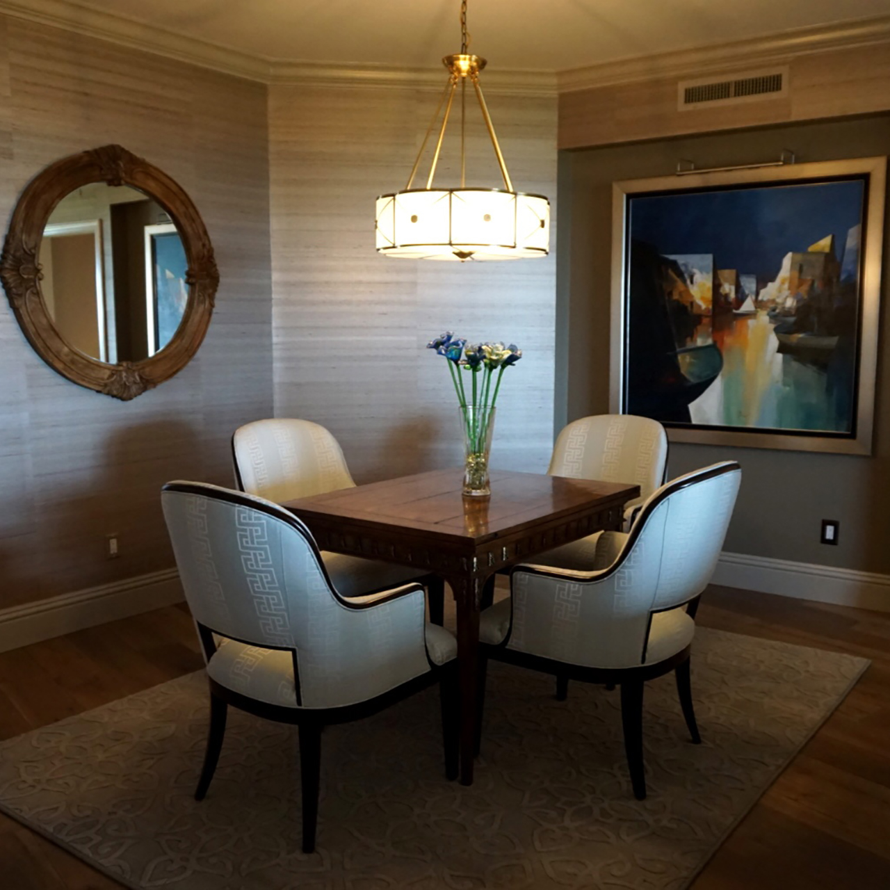 image of transitional dining room interior design